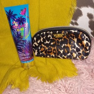 🚫SOLD🚫VS Island Fling Lotion & Cheetah Bag